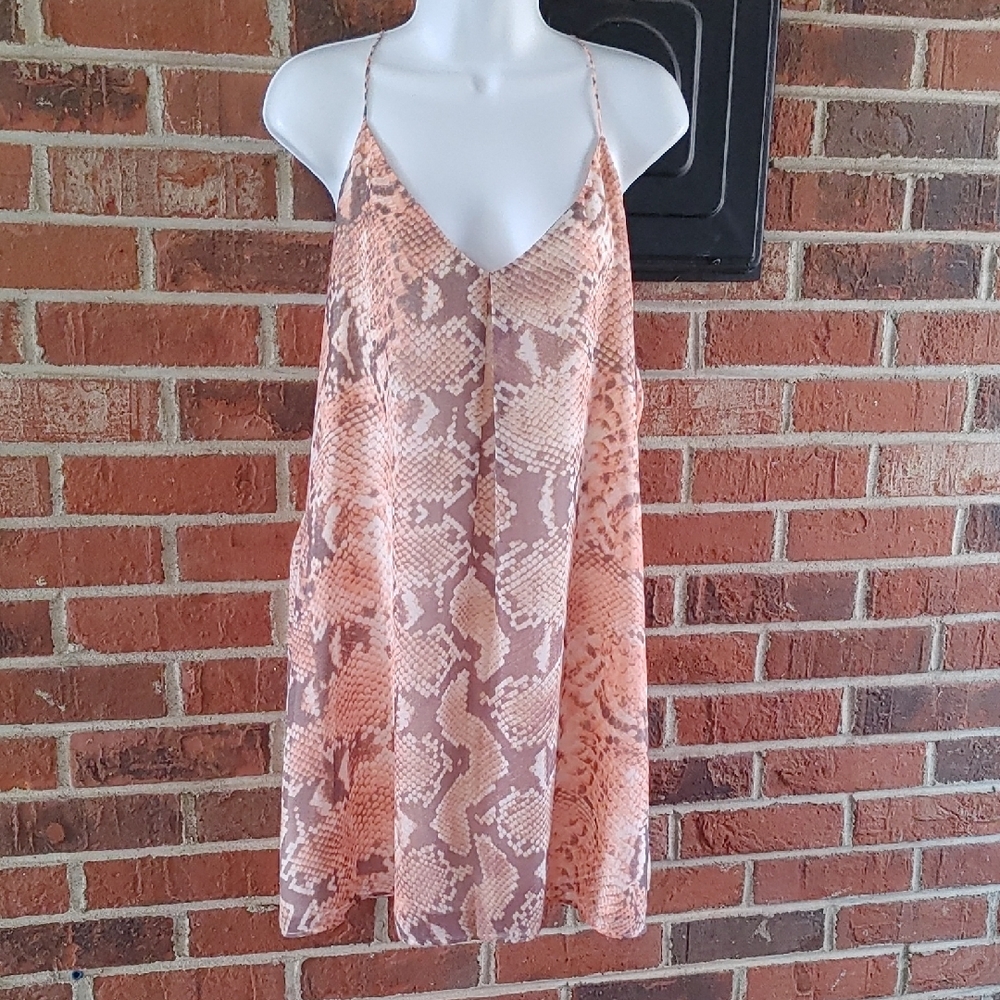 Abneline Animal Print Slip Dress Size L (828)
